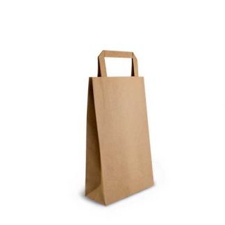 All Purpose Brown Kraft Flat Handle Bags 265(L) × 160(W) × 70(G) mm