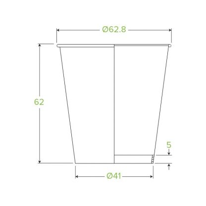 4oz (63mm) Single Wall BioCup Dimensions