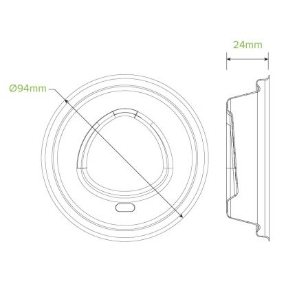 Sugarcane Lid 80mm BioCup Dimensions