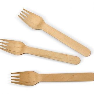 3 Coated Wooden Forks