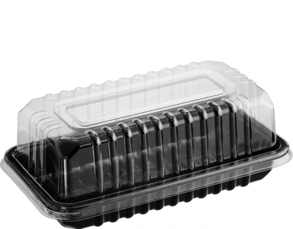 Bar Cake Plastic Container with Dome Lid