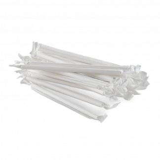 8 x 235mm WRAPPED WHITE PAPER STRAWS