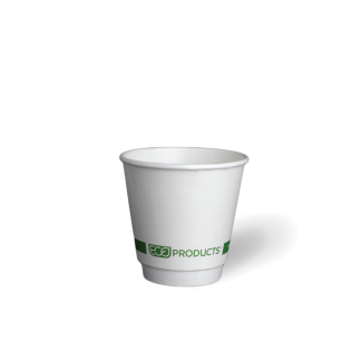 GREENSTRIPE-WHITE 8oz 90mm DOUBLE WALL HOT CUP