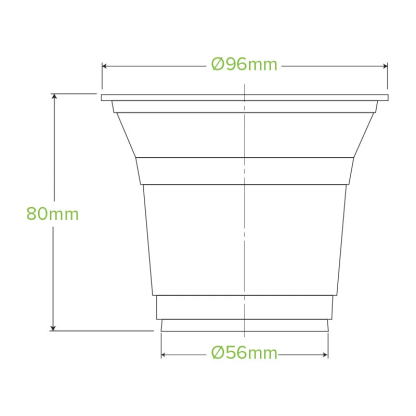 300ml Clear BioCup Dimensions