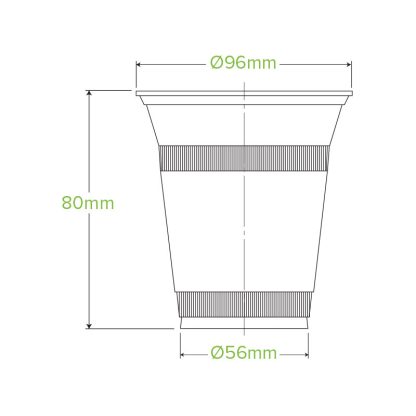 360ml Clear BioCup Dimensions